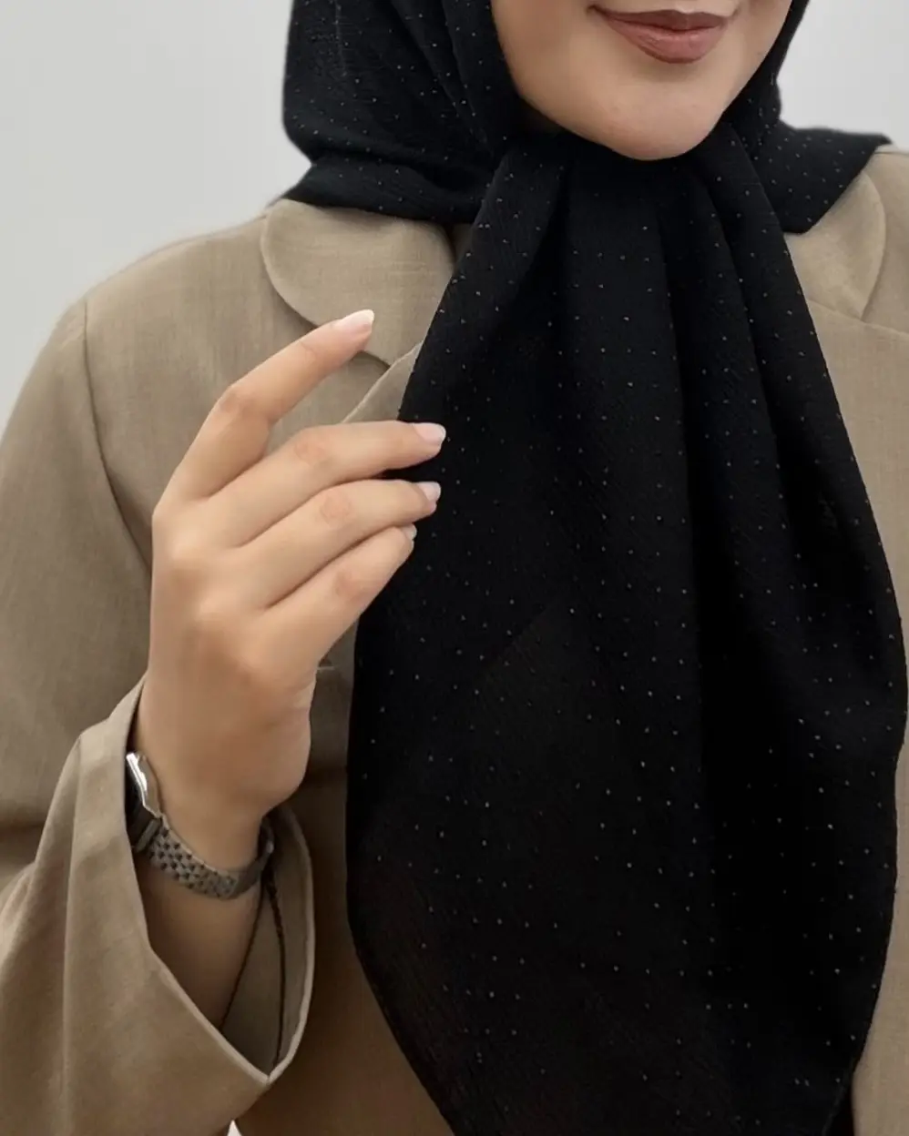 روسری مشکی نگین دار (ویژه محرم)