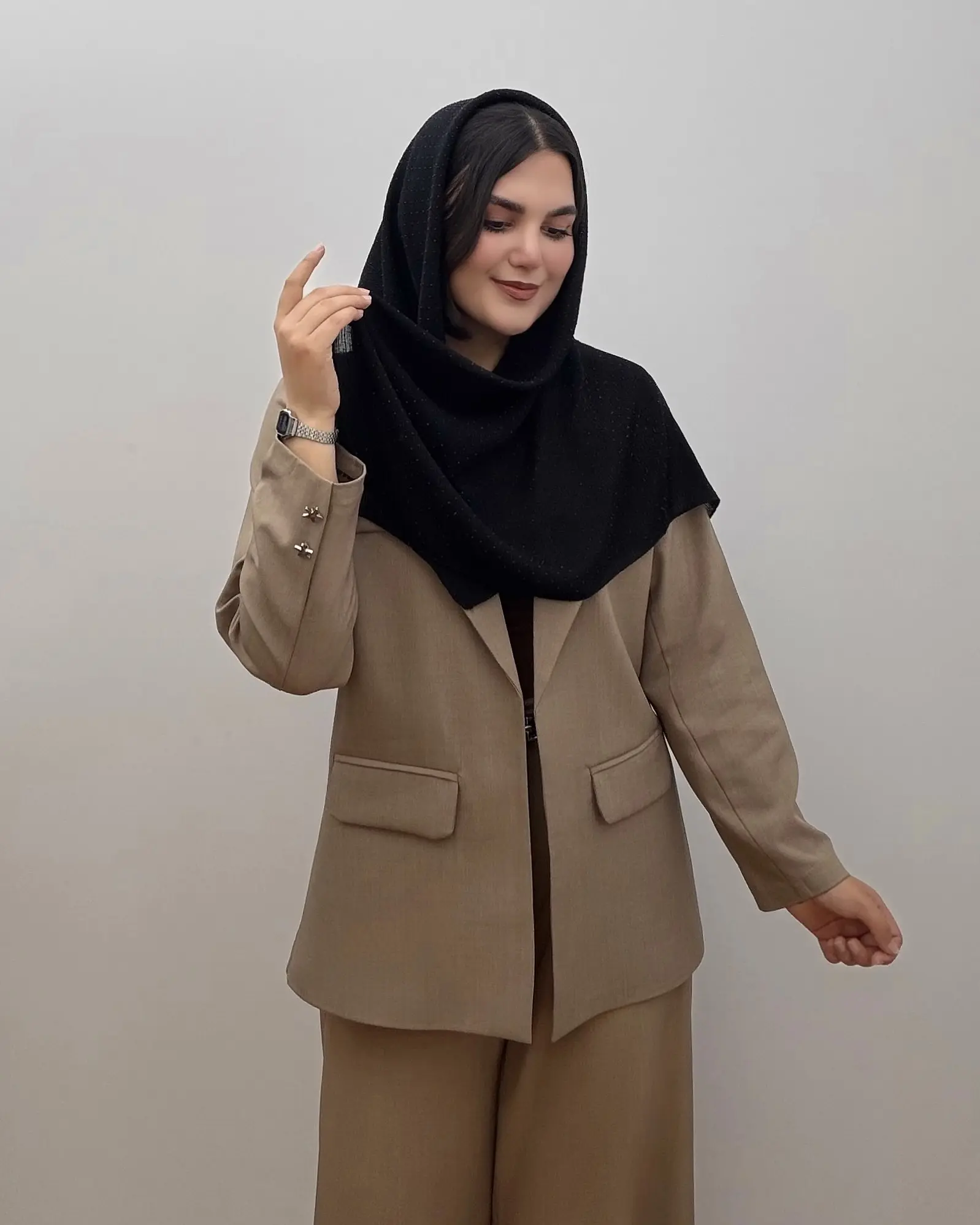 روسری مشکی نگین دار (ویژه محرم)
