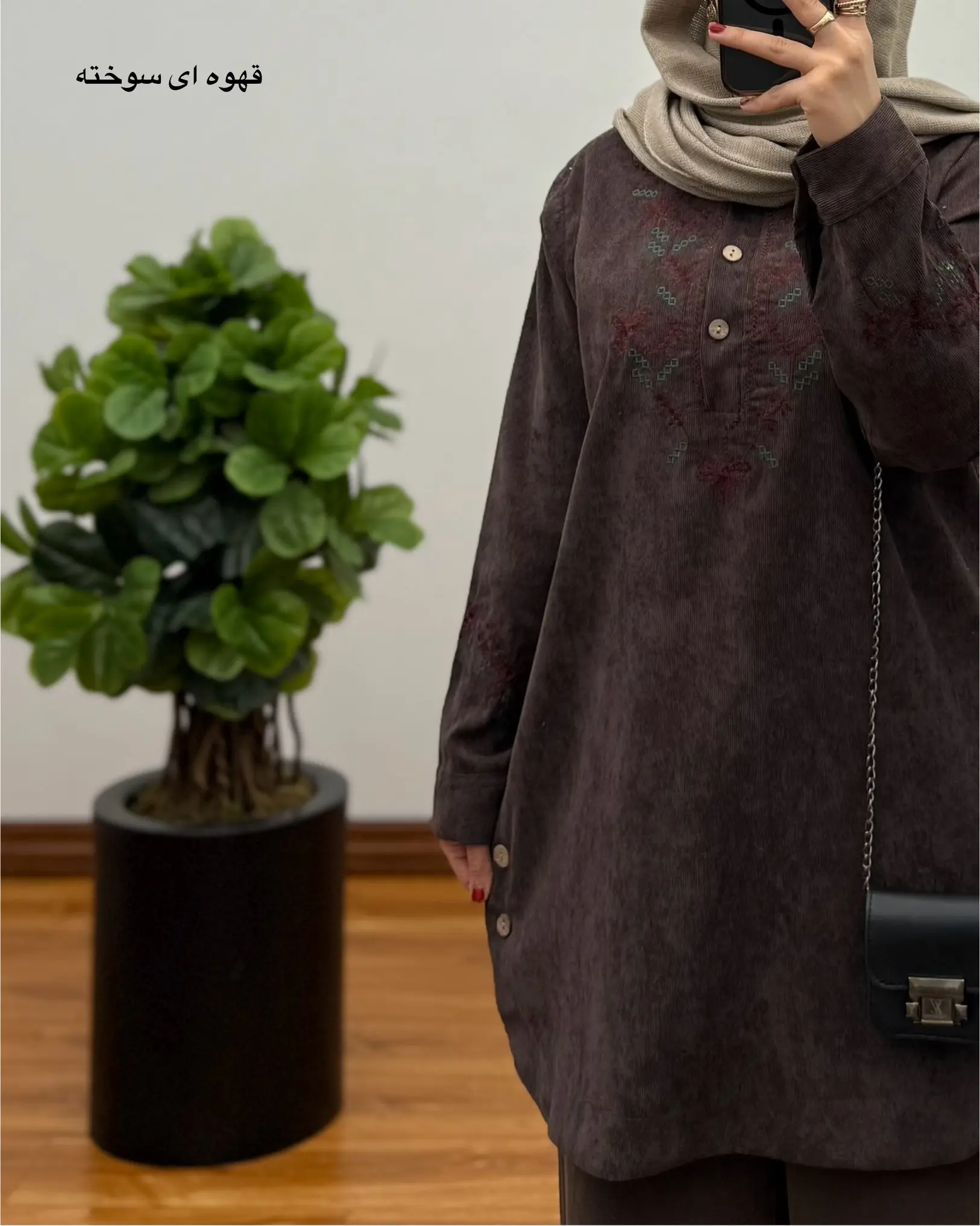 مانتو گلدوزی روژین (طرح مینیاتور)