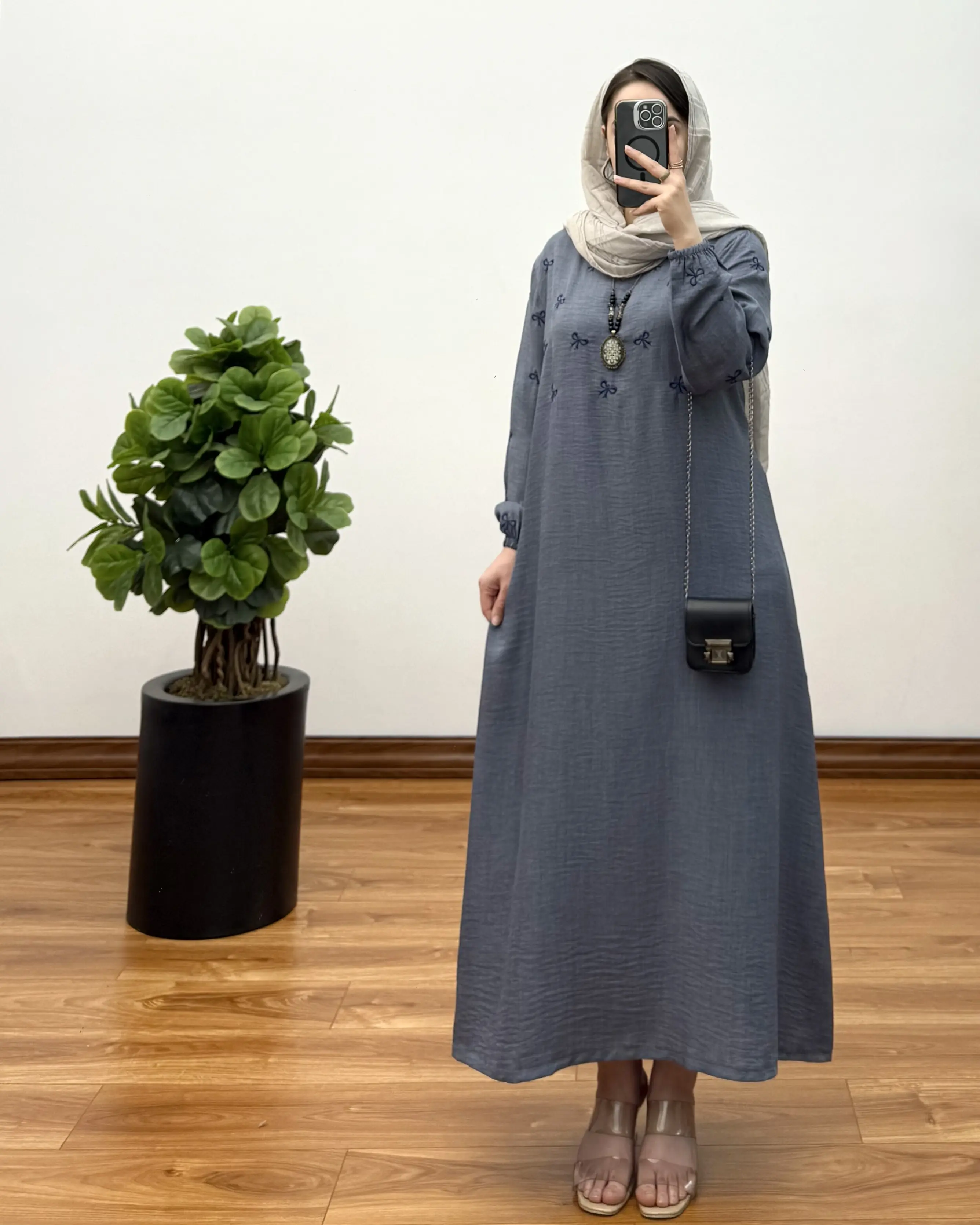 پیراهن مانتویی پاپیون بهاره