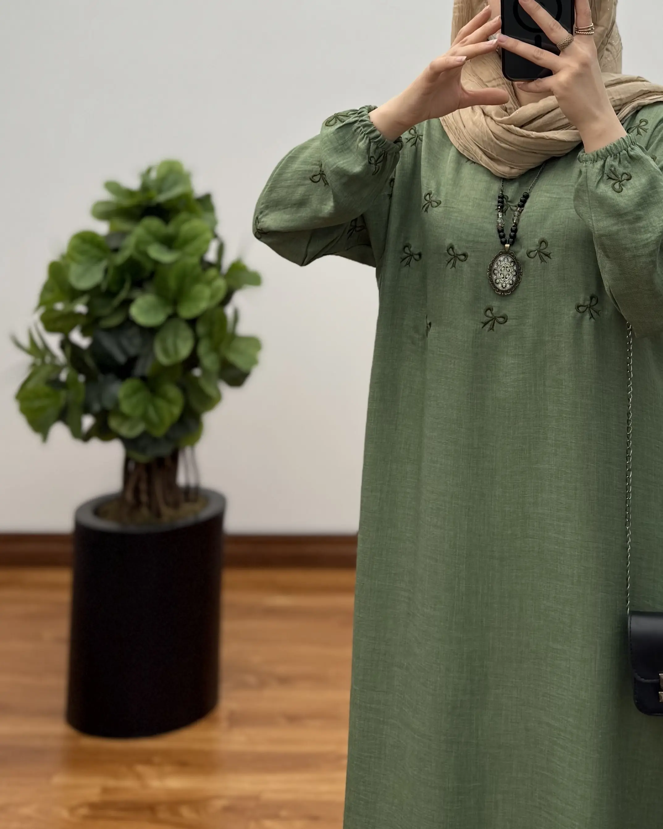 پیراهن مانتویی پاپیون بهاره