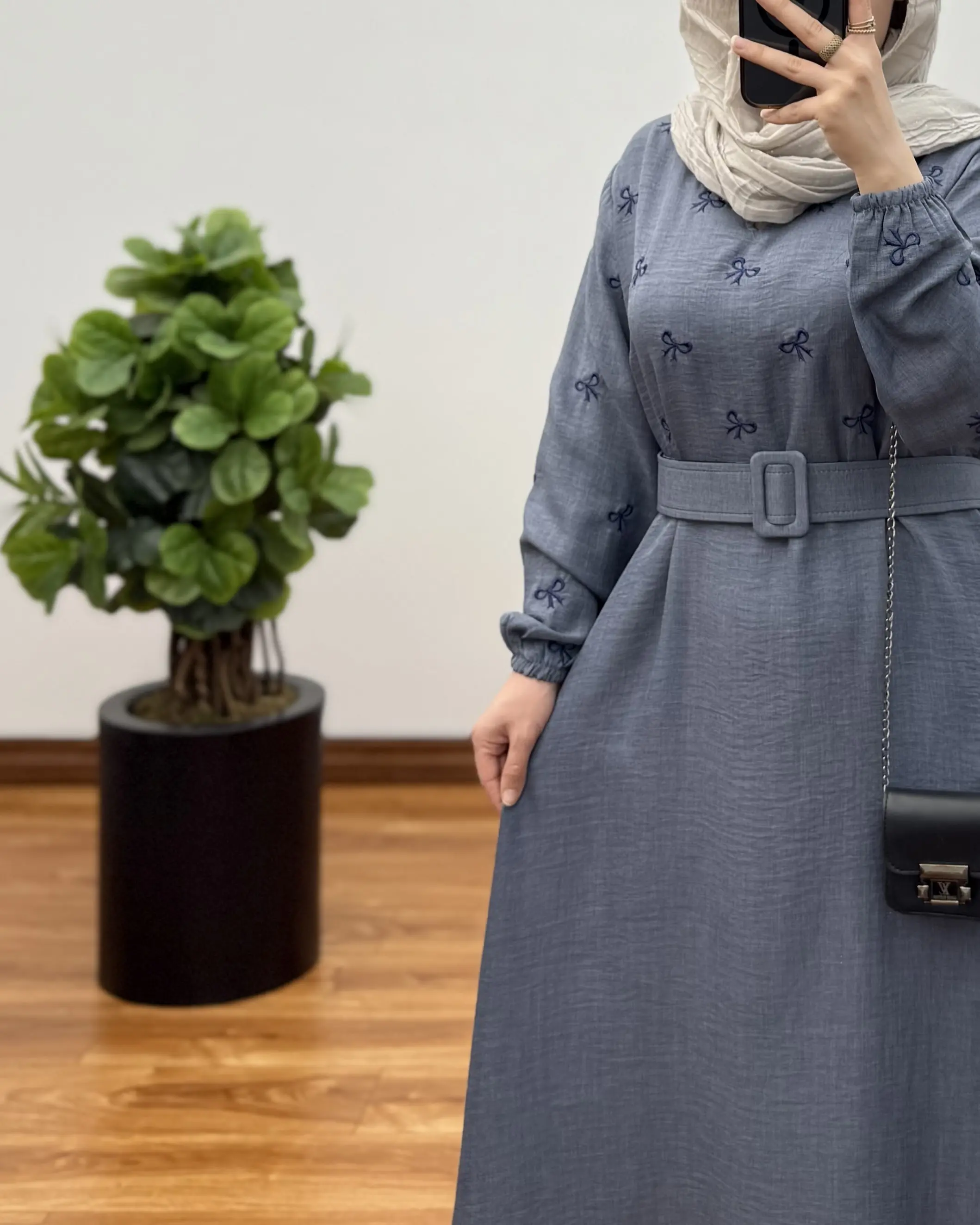 پیراهن مانتویی پاپیون بهاره