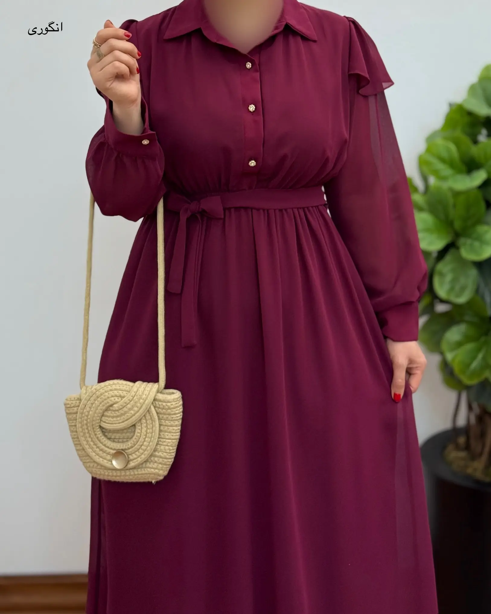 پیراهن حریر آستین چتری