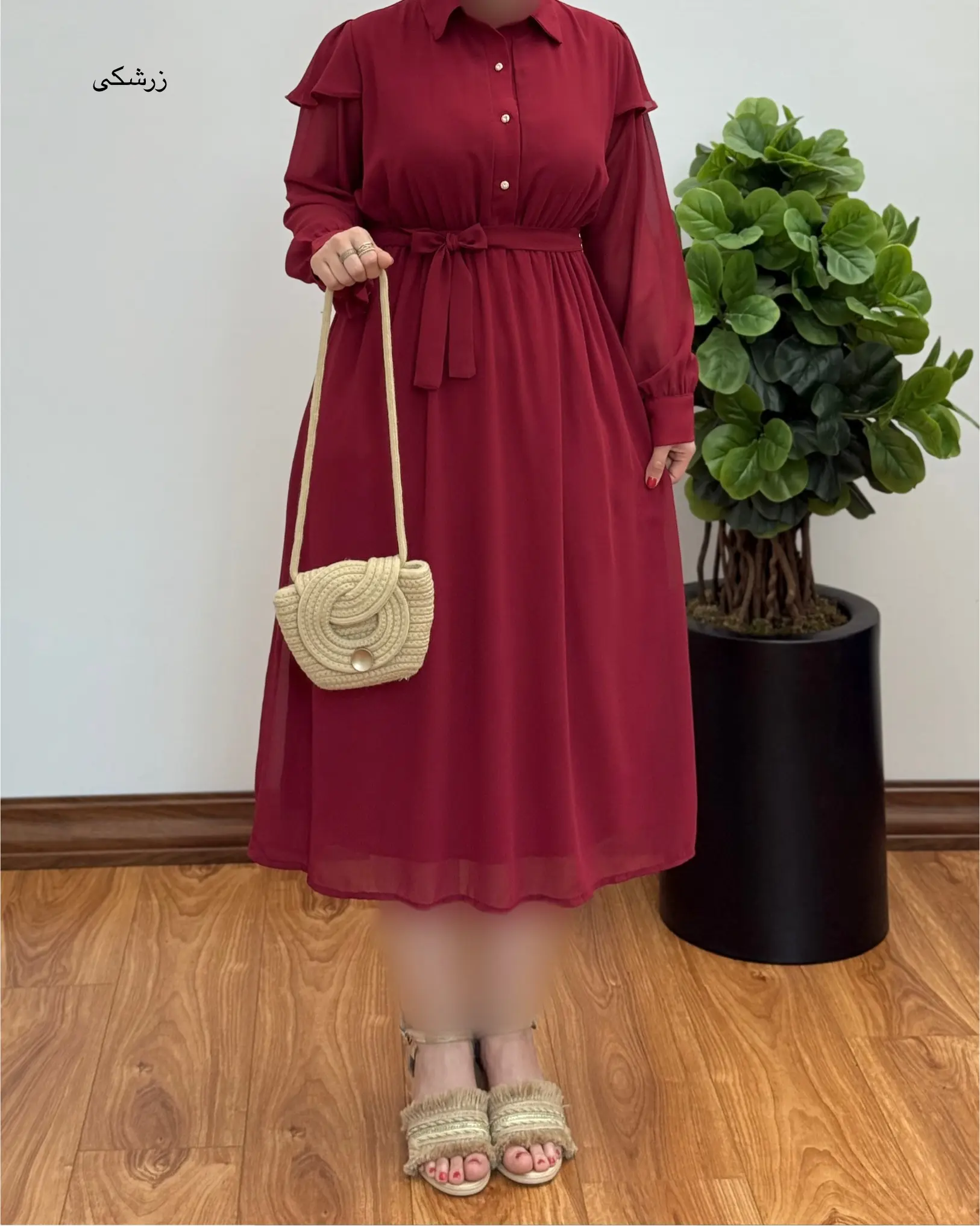 پیراهن حریر آستین چتری