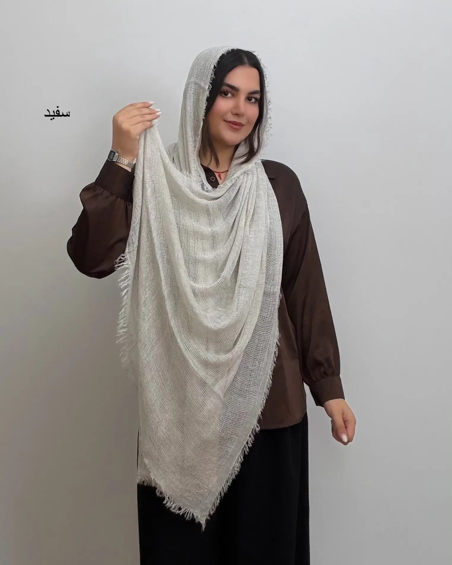 شال تمام نخ وارداتی مدل مهوش