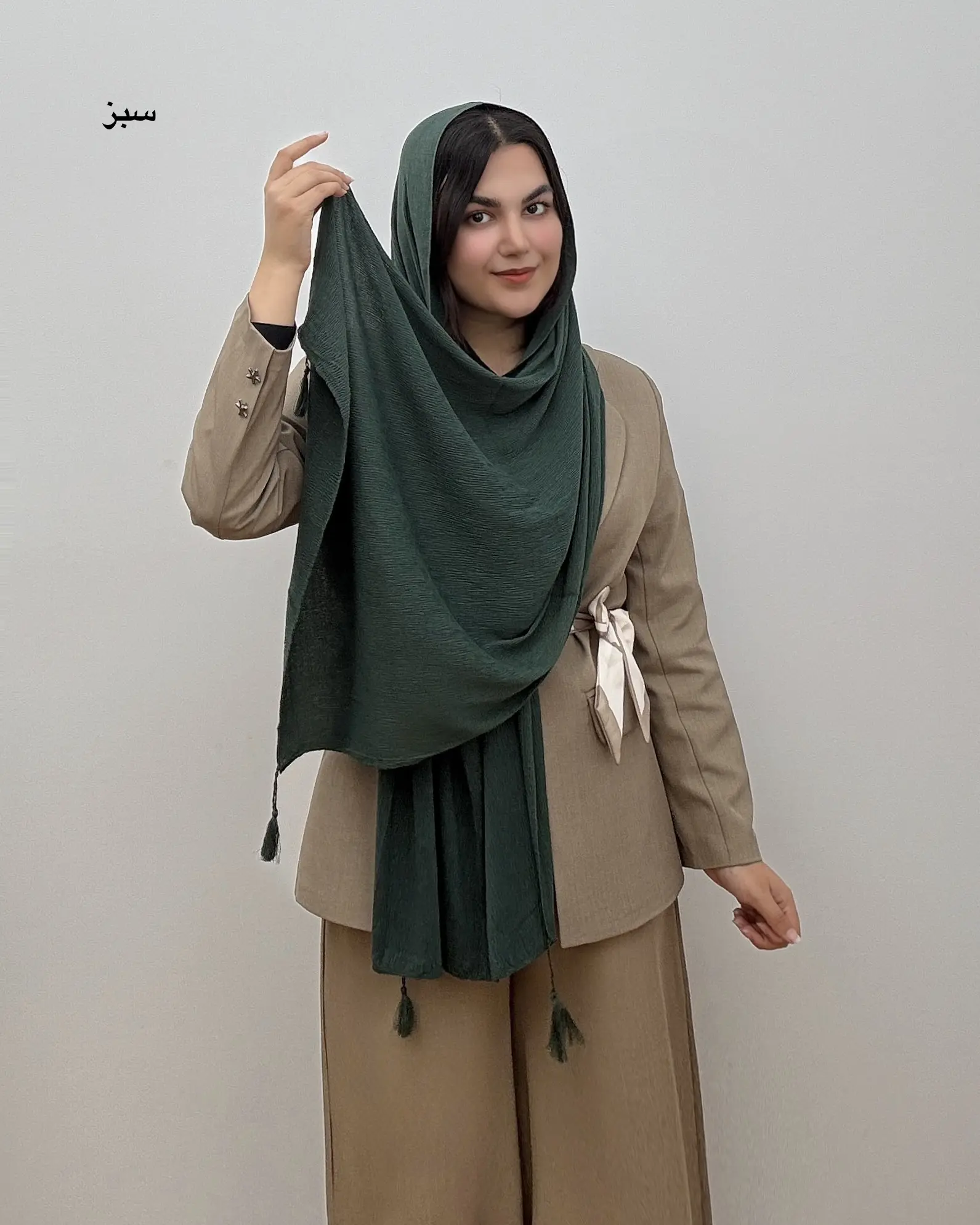 شال پلیسه نخی مدل سی اسکارف