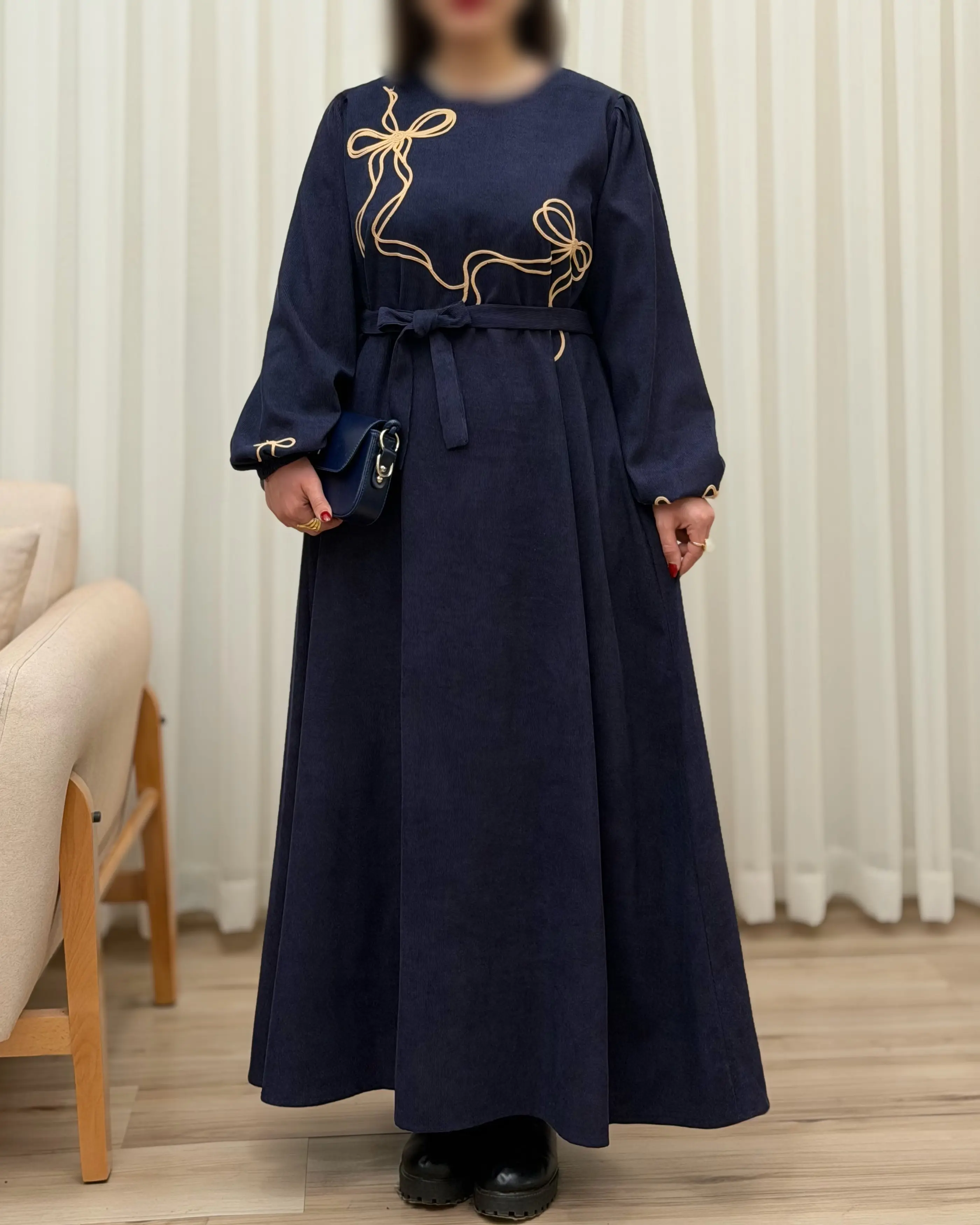 کفتان زنانه گلدوزی پاپیون