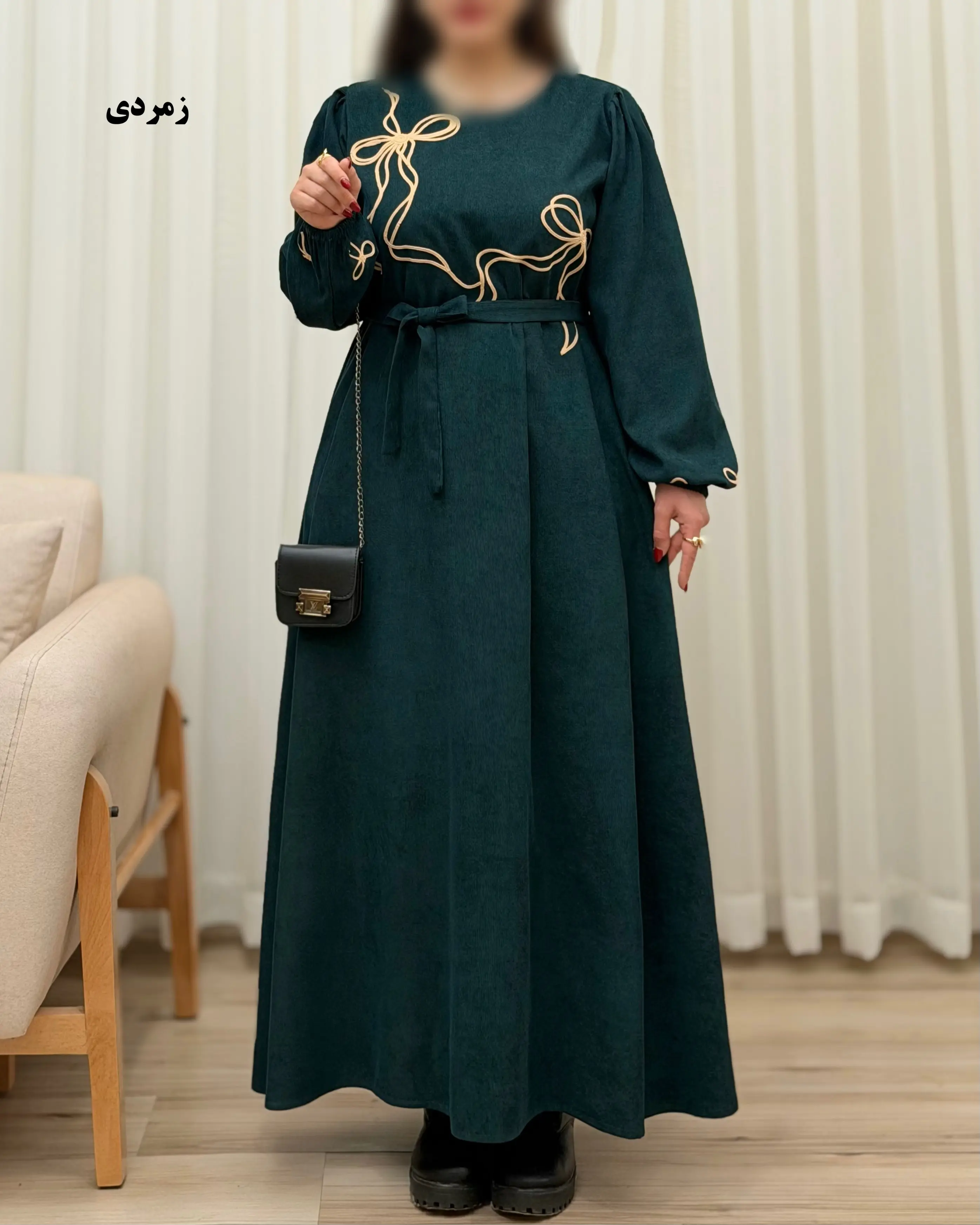 کفتان زنانه گلدوزی پاپیون