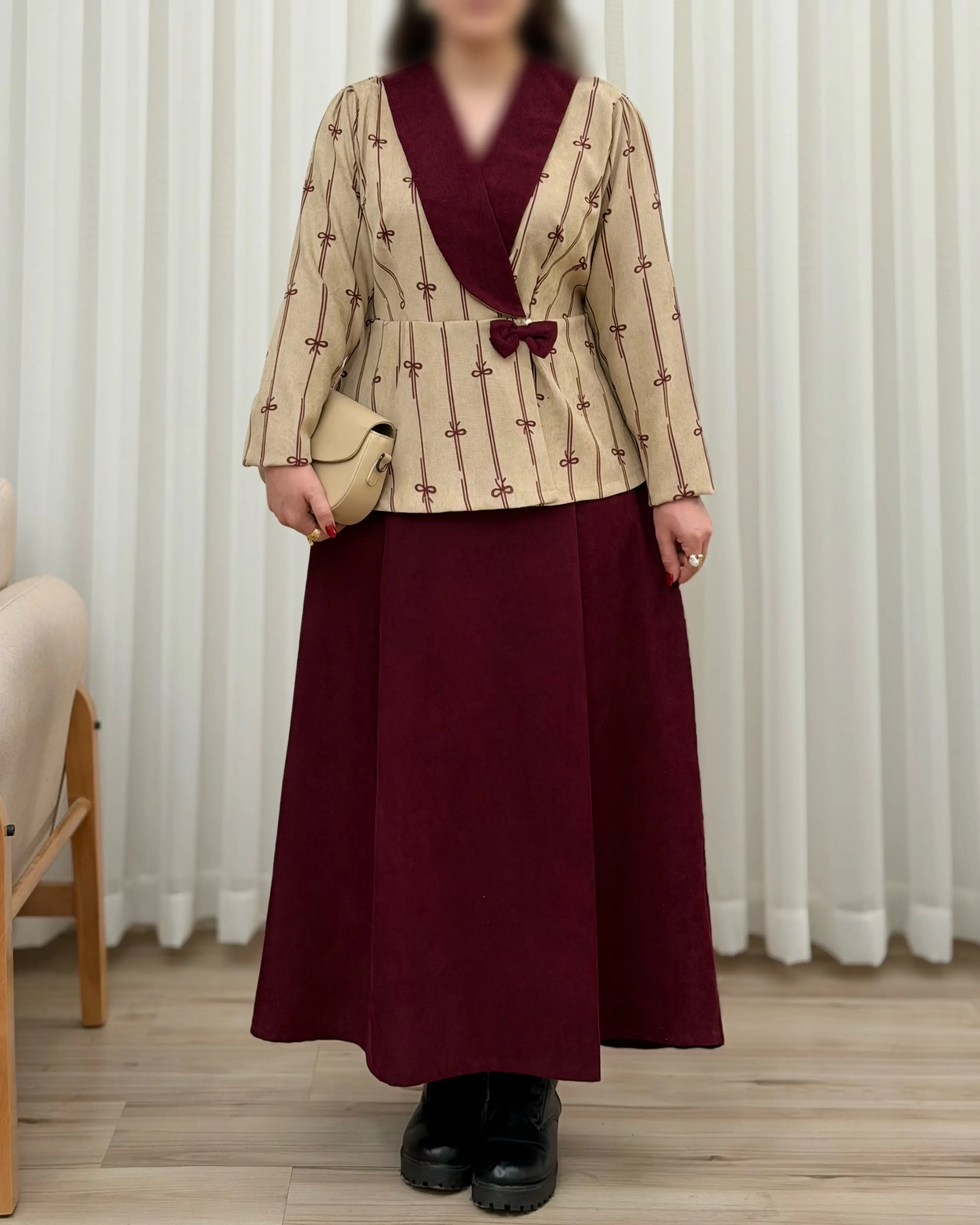 شومیز دامن پاییزه نیلگون