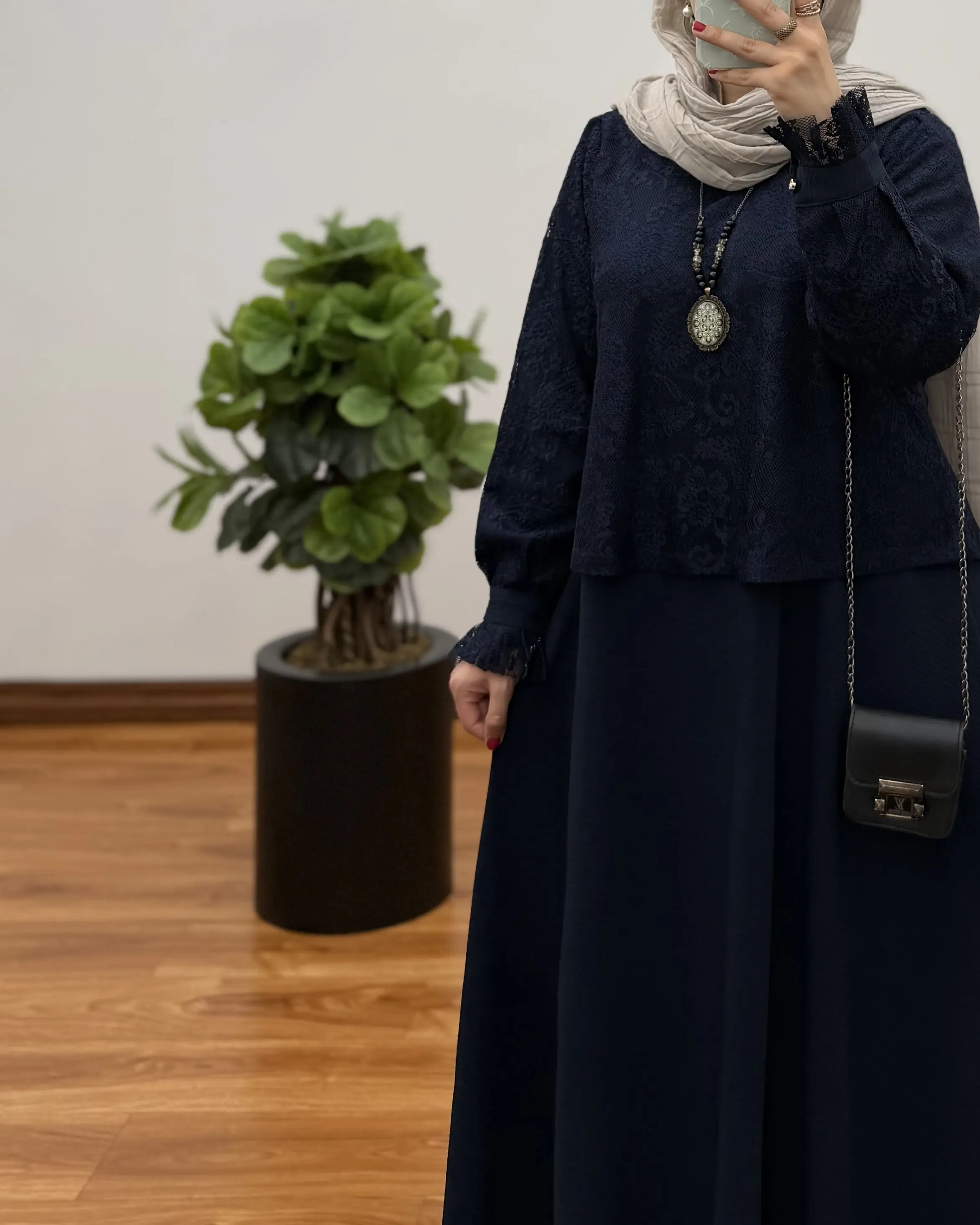 پیراهن مانتویی تمام کلوش مهیاس(ایراددار)