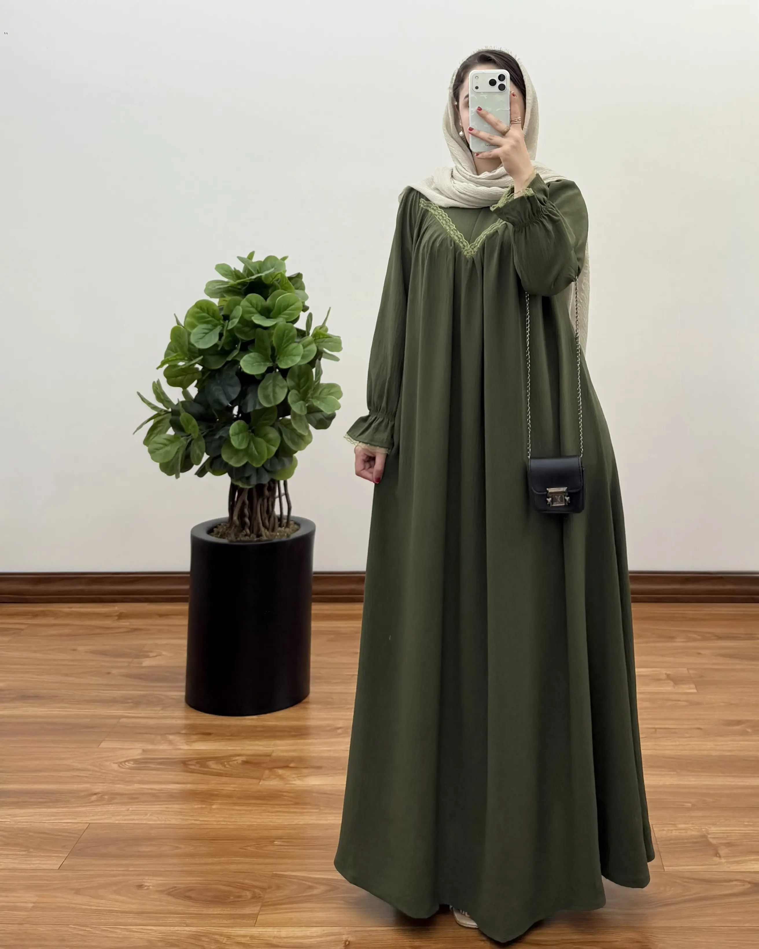 مانتو عبایی ابروبادی خنک مدل گلرخ