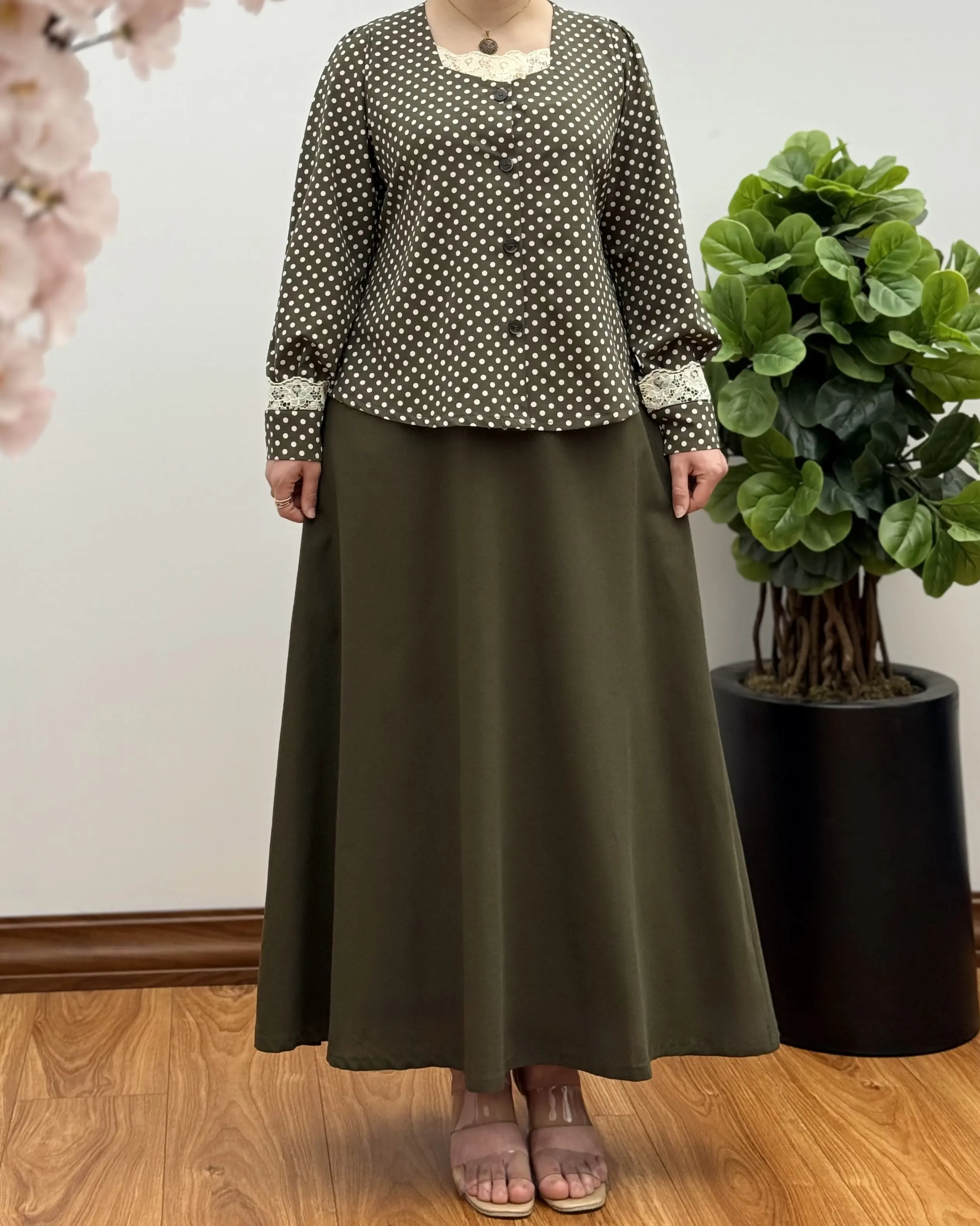 ست شومیز دامن دخترانه مزونی مدل الیزه