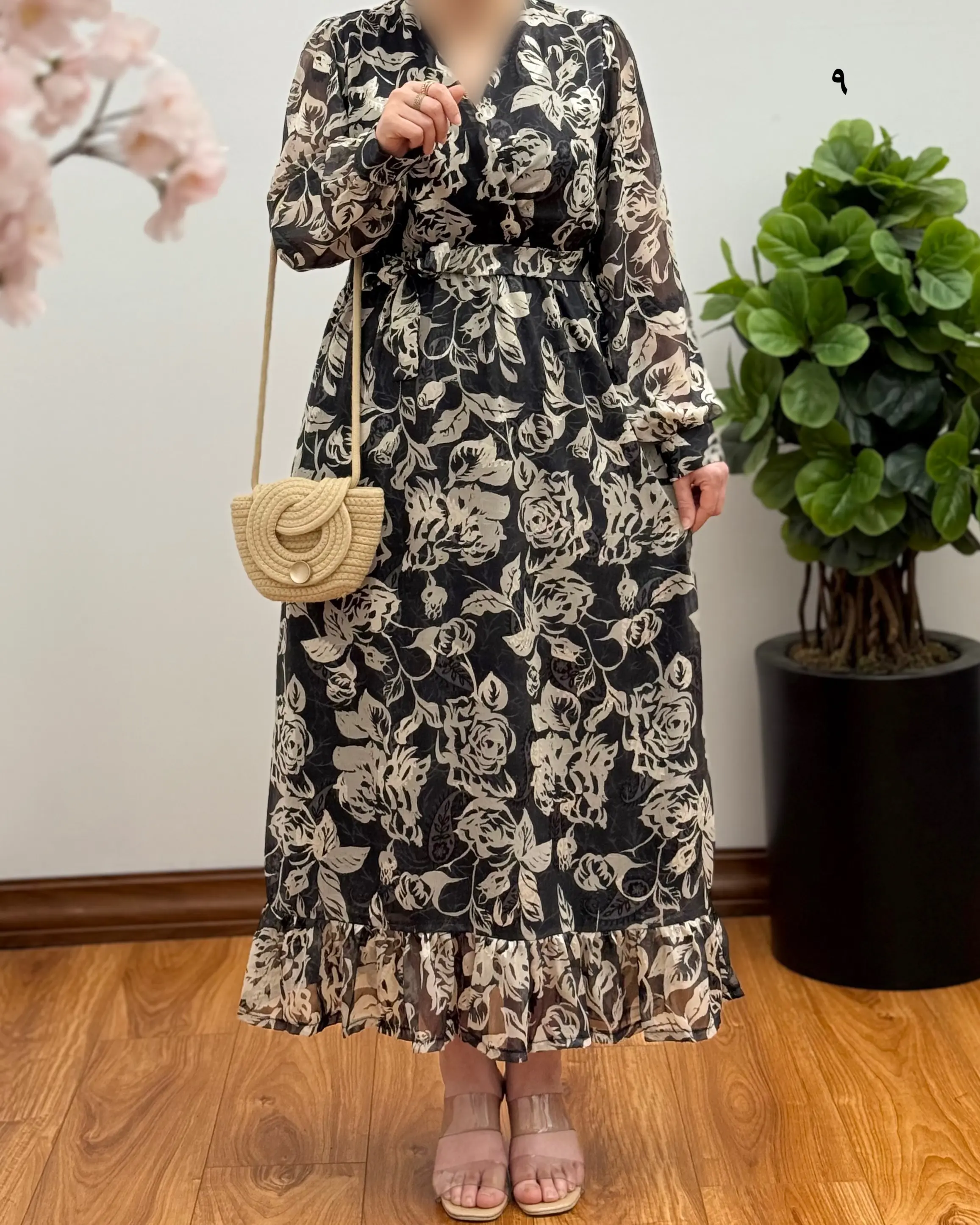 پیراهن مجلسی حریر مدل کاملیا