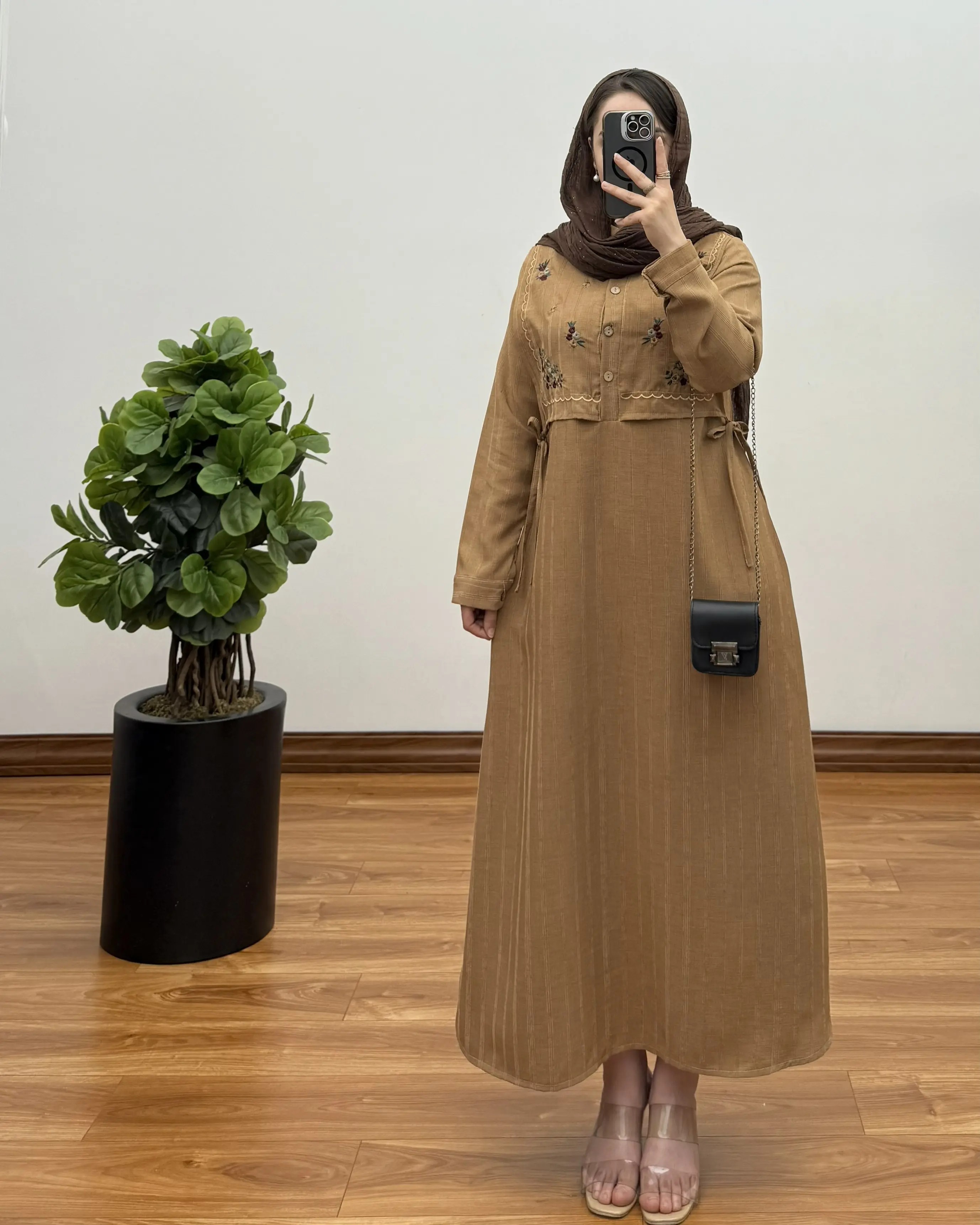 پیراهن مانتویی بلند ژاکارد مدل نیلی