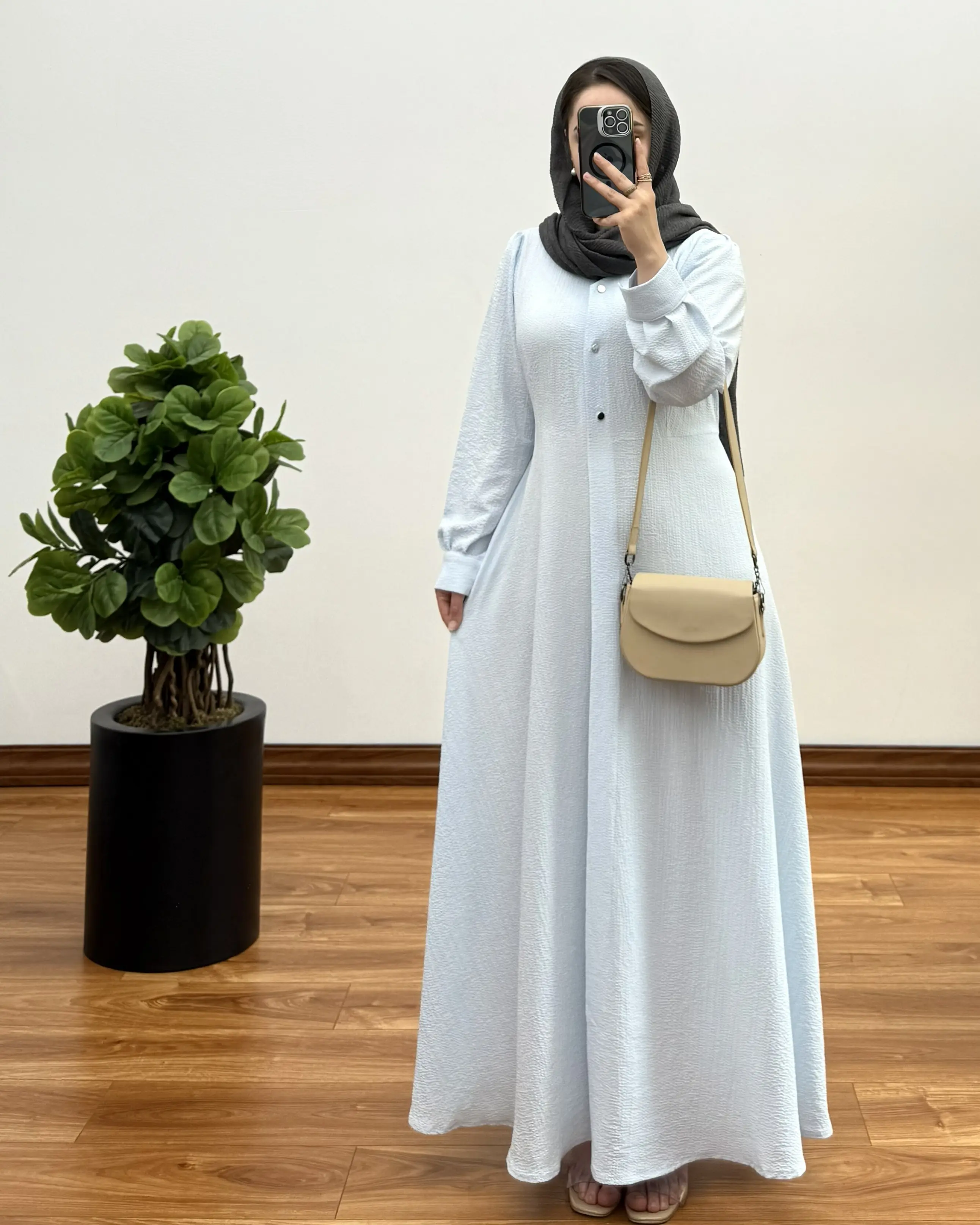 پیراهن مانتویی پفکی بلند مدل طلا