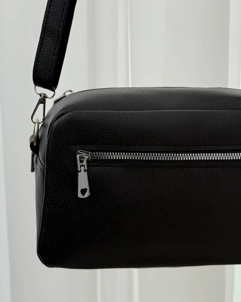 کیف چرم مشکی زنانه کد 1377