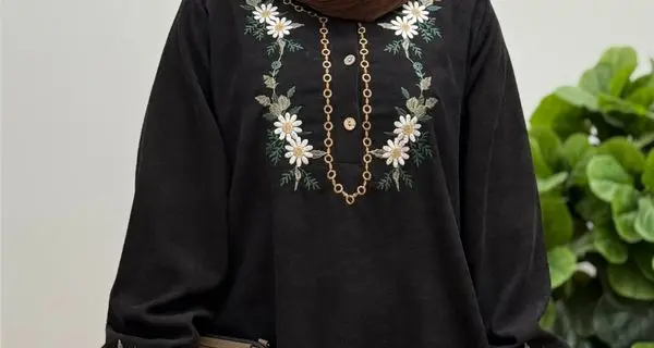 خرید پیراهن مخمل کبریتی بلند زنانه