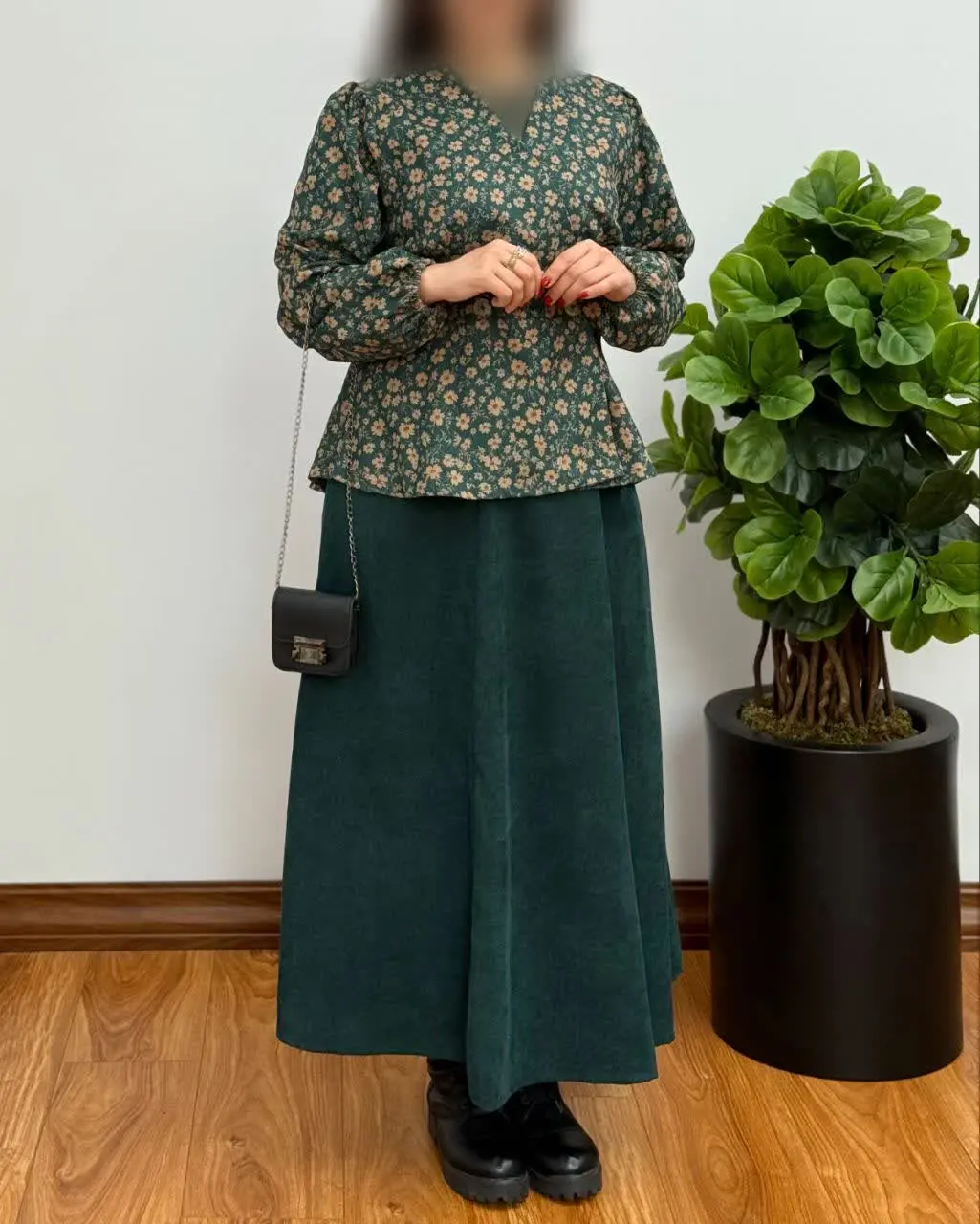 ست شومیز دامن کبریتی سبز 